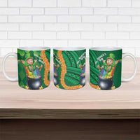 St Patrick's Day Hawaii Ceramic Mug Hauoli Maoli Funny Shaka Leprechaun