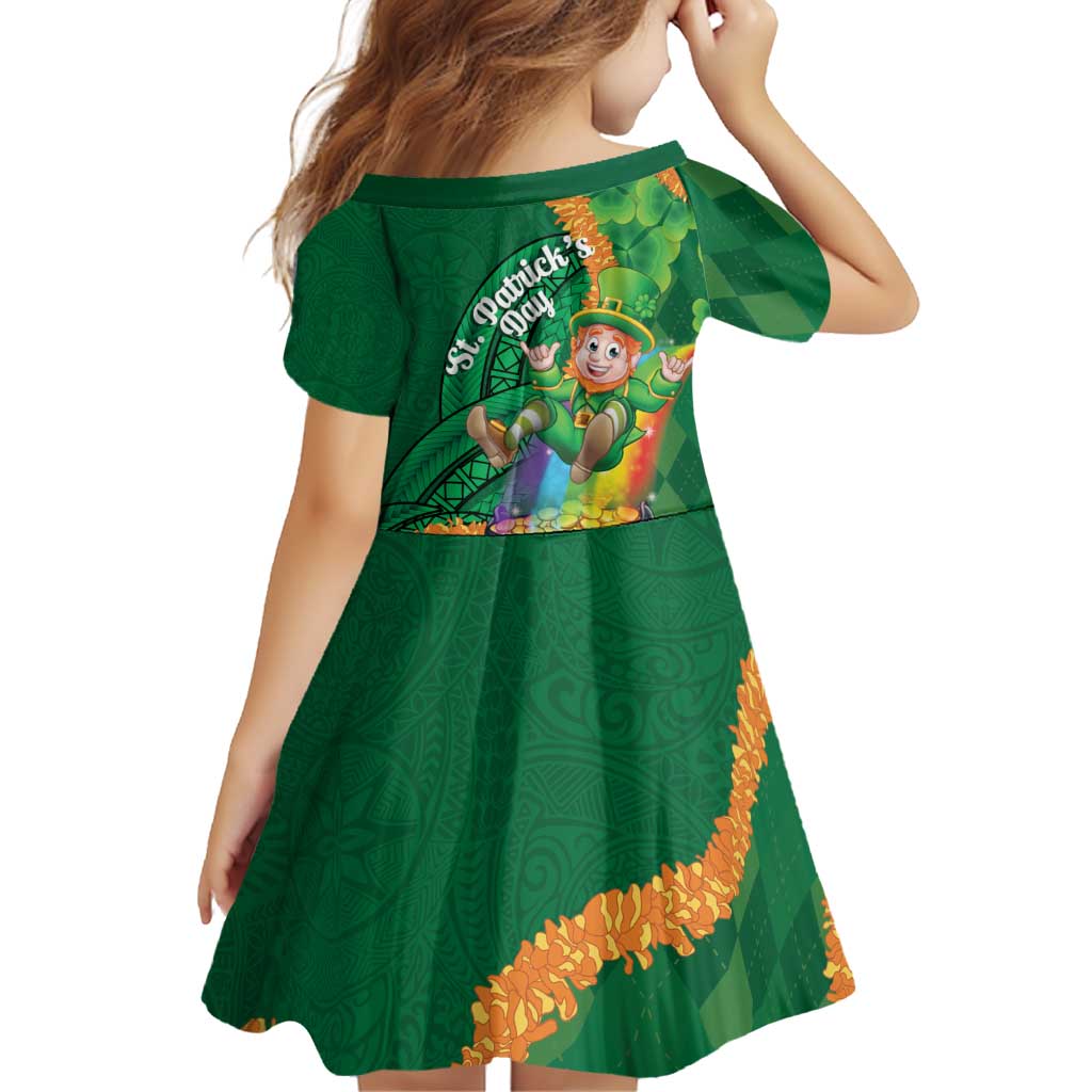 St Patrick's Day Hawaii Family Matching Long Sleeve Bodycon Dress and Hawaiian Shirt Hauoli Maoli Funny Shaka Leprechaun