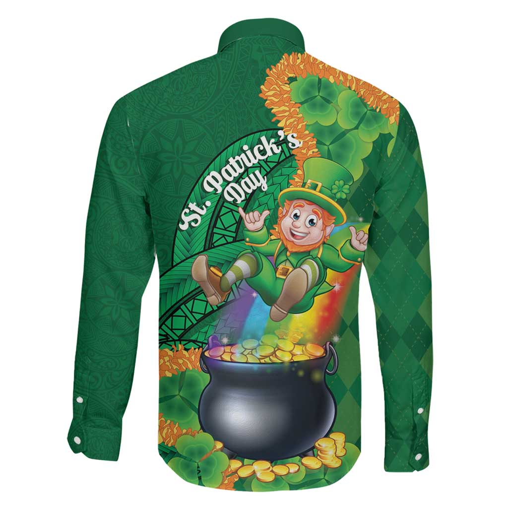 St Patrick's Day Hawaii Family Matching Long Sleeve Bodycon Dress and Hawaiian Shirt Hauoli Maoli Funny Shaka Leprechaun
