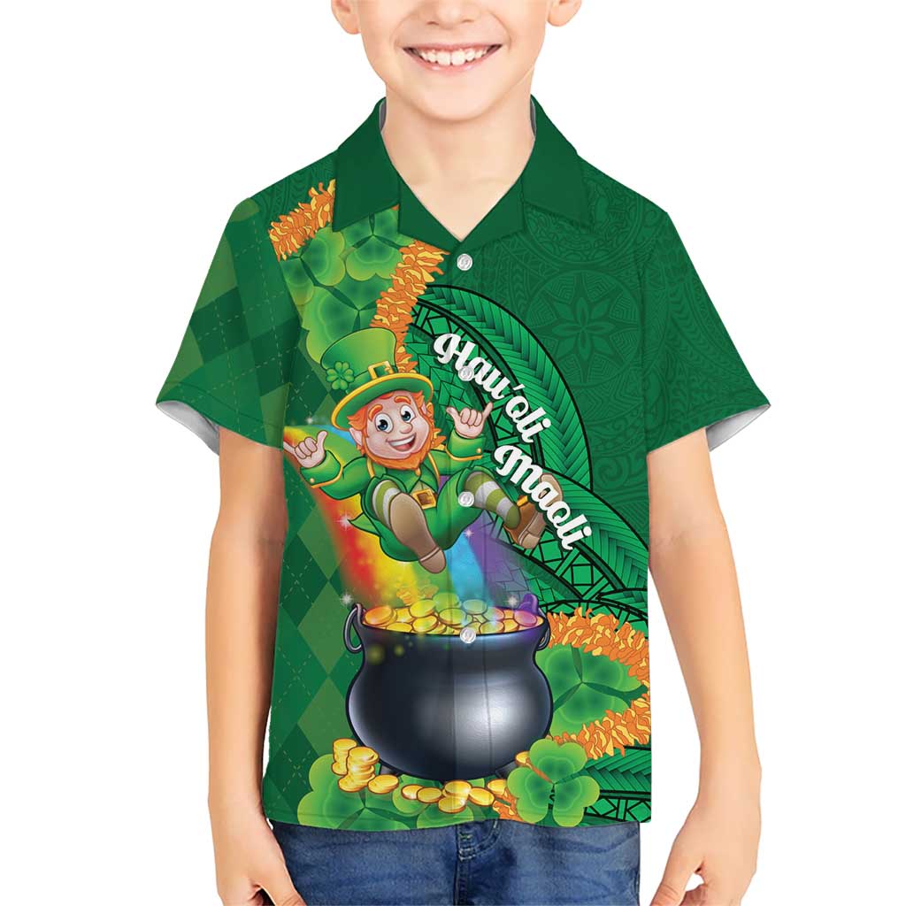 St Patrick's Day Hawaii Family Matching Mermaid Dress and Hawaiian Shirt Hauoli Maoli Funny Shaka Leprechaun