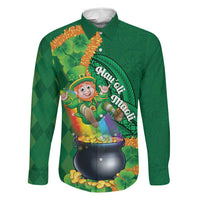 St Patrick's Day Hawaii Family Matching Off Shoulder Maxi Dress and Hawaiian Shirt Hauoli Maoli Funny Shaka Leprechaun