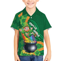 St Patrick's Day Hawaii Family Matching Puletasi and Hawaiian Shirt Hauoli Maoli Funny Shaka Leprechaun