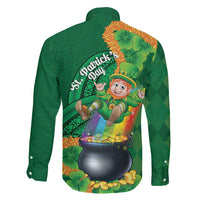 St Patrick's Day Hawaii Family Matching Short Sleeve Bodycon Dress and Hawaiian Shirt Hauoli Maoli Funny Shaka Leprechaun