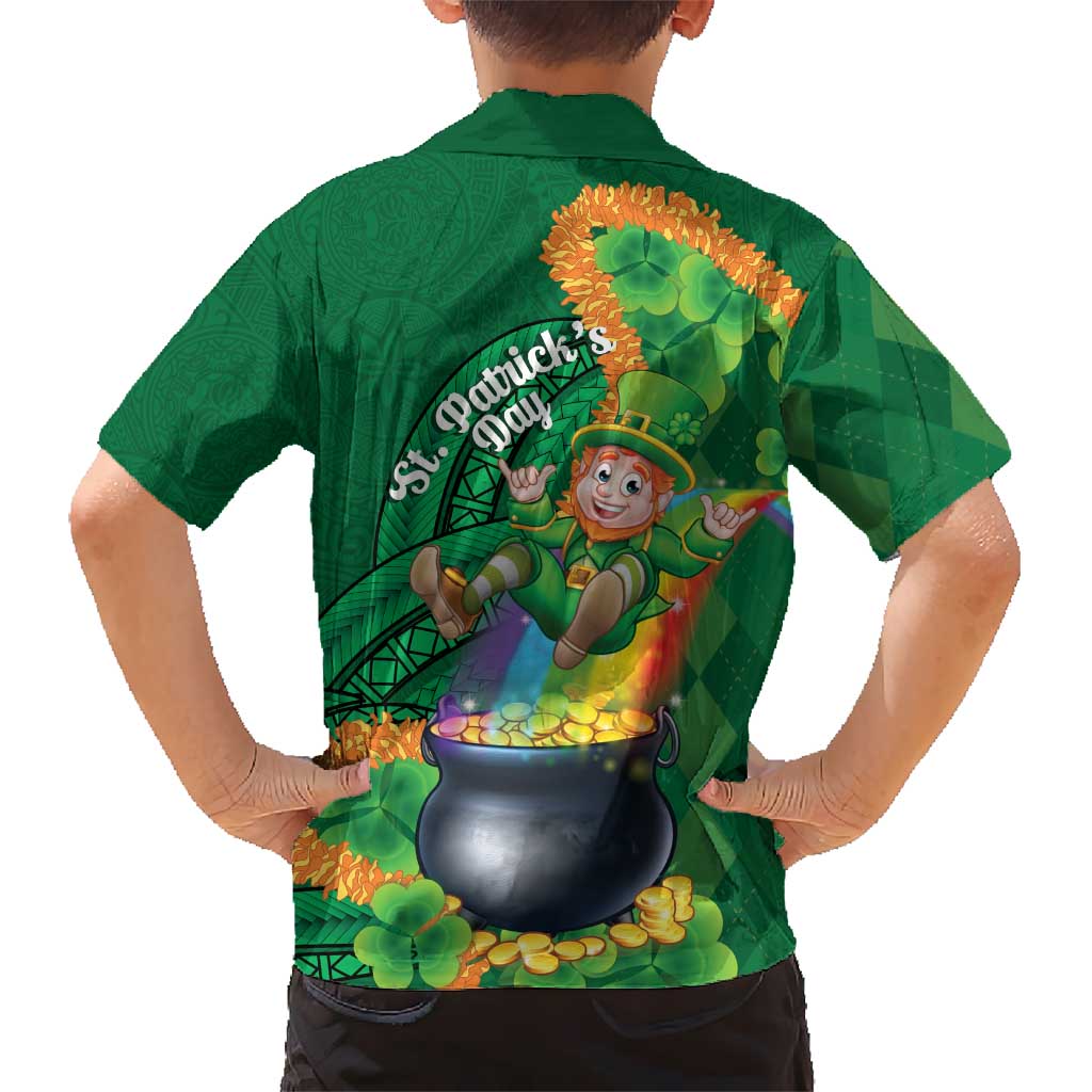 St Patrick's Day Hawaii Family Matching Summer Maxi Dress and Hawaiian Shirt Hauoli Maoli Funny Shaka Leprechaun