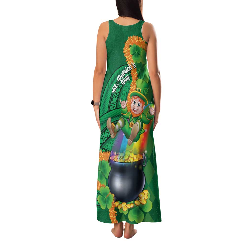 St Patrick's Day Hawaii Family Matching Tank Maxi Dress and Hawaiian Shirt Hauoli Maoli Funny Shaka Leprechaun