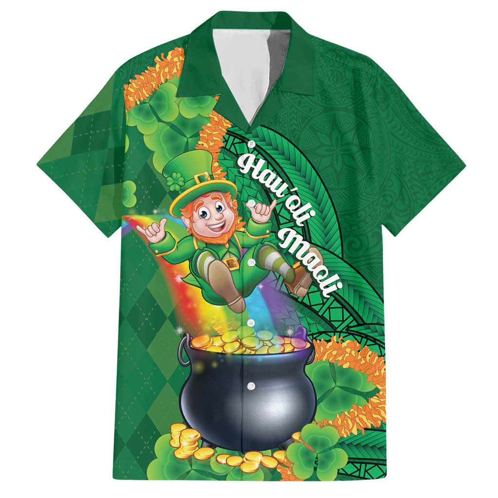 St Patrick's Day Hawaii Hawaiian Shirt Hauoli Maoli Funny Shaka Leprechaun
