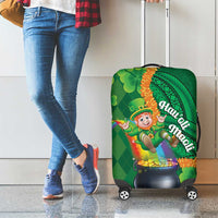 St Patrick's Day Hawaii Luggage Cover Hauoli Maoli Funny Shaka Leprechaun LT14 - Polynesian Pride