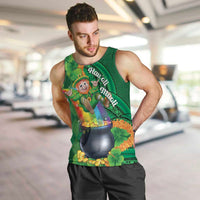 St Patrick's Day Hawaii Men Tank Top Hauoli Maoli Funny Shaka Leprechaun LT14 Green - Polynesian Pride