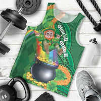 St Patrick's Day Hawaii Men Tank Top Hauoli Maoli Funny Shaka Leprechaun LT14 - Polynesian Pride