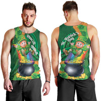 St Patrick's Day Hawaii Men Tank Top Hauoli Maoli Funny Shaka Leprechaun LT14 - Polynesian Pride