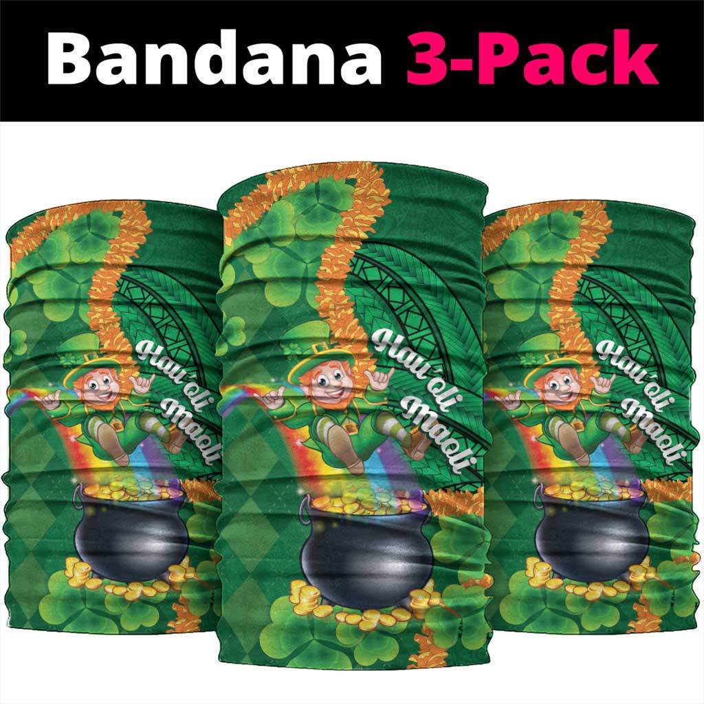 St Patrick's Day Hawaii Neck Gaiter Hauoli Maoli Funny Shaka Leprechaun LT14 package One Size: 25*50cm Green - Polynesian Pride