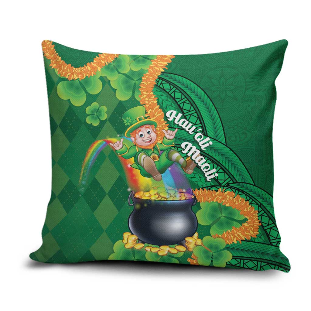 St Patrick's Day Hawaii Pillow Cover Hauoli Maoli Funny Shaka Leprechaun
