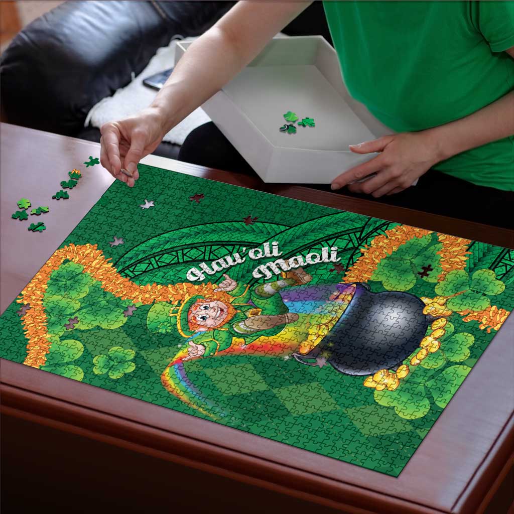 St Patrick's Day Hawaii Puzzle Hauoli Maoli Funny Shaka Leprechaun LT14 - Polynesian Pride