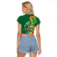 St Patrick's Day Hawaii Raglan Cropped T Shirt Hauoli Maoli Funny Shaka Leprechaun LT14 - Polynesian Pride