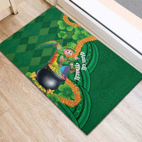 St Patrick's Day Hawaii Rubber Doormat Hauoli Maoli Funny Shaka Leprechaun LT14 - Polynesian Pride