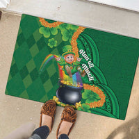 St Patrick's Day Hawaii Rubber Doormat Hauoli Maoli Funny Shaka Leprechaun LT14 - Polynesian Pride