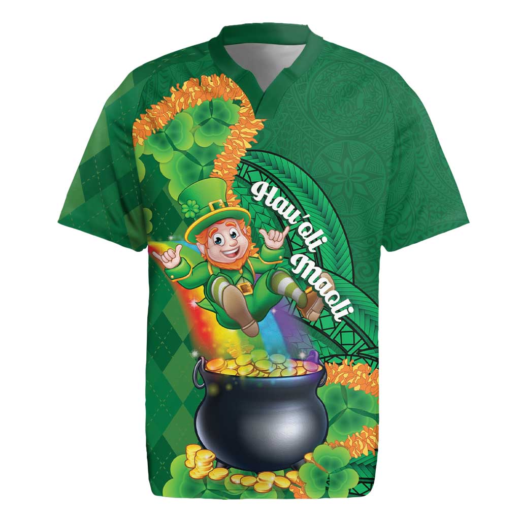 St Patrick's Day Hawaii Rugby Jersey Hauoli Maoli Funny Shaka Leprechaun