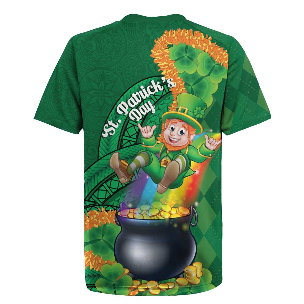 St Patrick's Day Hawaii Rugby Jersey Hauoli Maoli Funny Shaka Leprechaun