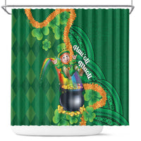 St Patrick's Day Hawaii Shower Curtain Hauoli Maoli Funny Shaka Leprechaun LT14 Green - Polynesian Pride