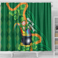 St Patrick's Day Hawaii Shower Curtain Hauoli Maoli Funny Shaka Leprechaun LT14 - Polynesian Pride