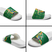 St Patrick's Day Hawaii Slide Sandals Hauoli Maoli Funny Shaka Leprechaun LT14 - Polynesian Pride