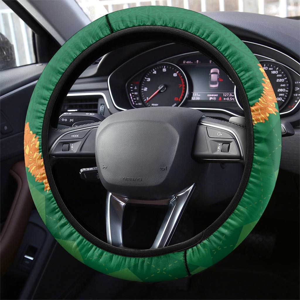 St Patrick's Day Hawaii Steering Wheel Cover Hauoli Maoli Funny Shaka Leprechaun LT14 - Polynesian Pride