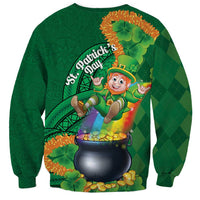 St Patrick's Day Hawaii Sweatshirt Hauoli Maoli Funny Shaka Leprechaun LT14 - Polynesian Pride