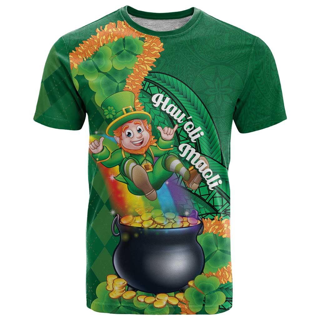 St Patrick's Day Hawaii T Shirt Hauoli Maoli Funny Shaka Leprechaun LT14 Green - Polynesian Pride
