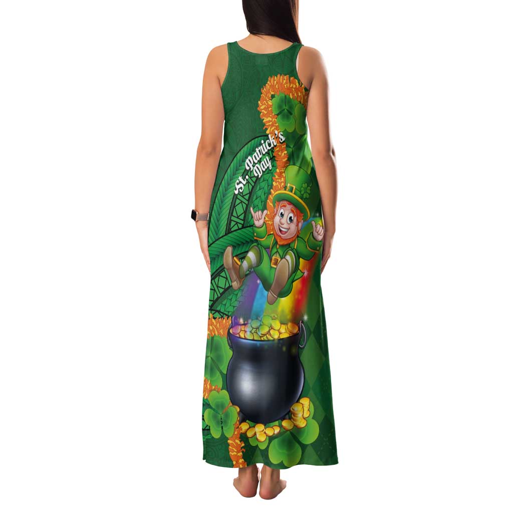 St Patrick's Day Hawaii Tank Maxi Dress Hauoli Maoli Funny Shaka Leprechaun LT14 - Polynesian Pride