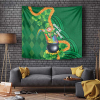 St Patrick's Day Hawaii Tapestry Hauoli Maoli Funny Shaka Leprechaun