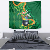 St Patrick's Day Hawaii Tapestry Hauoli Maoli Funny Shaka Leprechaun