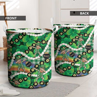 St Patrick's Day Palaka Hawaii Laundry Basket Kukui Nut Pikake Lei Shamrock Dabbing Leprechaun LT14 - Polynesian Pride