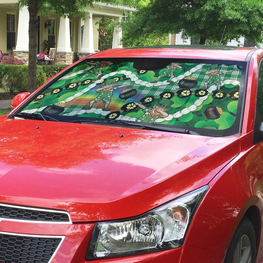 St Patrick's Day Palaka Hawaii Auto Sun Shade Kukui Nut Pikake Lei Shamrock Dabbing Leprechaun LT14 - Polynesian Pride