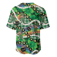 St Patrick's Day Palaka Hawaii Baseball Jersey Kukui Nut Pikake Lei Shamrock Dabbing Leprechaun LT14 - Polynesian Pride