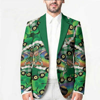 St Patrick's Day Palaka Hawaii Blazer Kukui Nut Pikake Lei Shamrock Dabbing Leprechaun LT14 - Polynesian Pride
