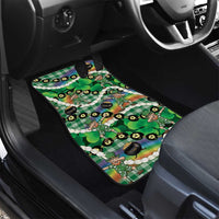 St Patrick's Day Palaka Hawaii Car Mats Kukui Nut Pikake Lei Shamrock Dabbing Leprechaun LT14 - Polynesian Pride