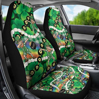 St Patrick's Day Palaka Hawaii Car Seat Cover Kukui Nut Pikake Lei Shamrock Dabbing Leprechaun LT14 - Polynesian Pride