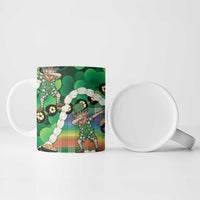 St Patrick's Day Palaka Hawaii Ceramic Mug Kukui Nut Pikake Lei Shamrock Dabbing Leprechaun LT14 - Polynesian Pride