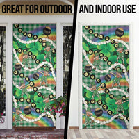 St Patrick's Day Palaka Hawaii Door Cover Kukui Nut Pikake Lei Shamrock Dabbing Leprechaun LT14 - Polynesian Pride