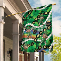 St Patrick's Day Palaka Hawaii Garden Flag Kukui Nut Pikake Lei Shamrock Dabbing Leprechaun