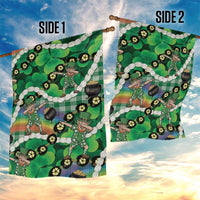St Patrick's Day Palaka Hawaii Garden Flag Kukui Nut Pikake Lei Shamrock Dabbing Leprechaun