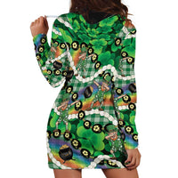 St Patrick's Day Palaka Hawaii Hoodie Dress Kukui Nut Pikake Lei Shamrock Dabbing Leprechaun LT14 - Polynesian Pride
