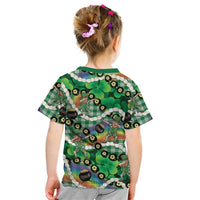 St Patrick's Day Palaka Hawaii Kid T Shirt Kukui Nut Pikake Lei Shamrock Dabbing Leprechaun LT14 - Polynesian Pride