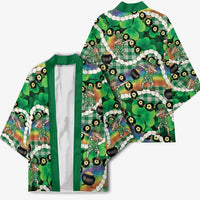 St Patrick's Day Palaka Hawaii Kimono Kukui Nut Pikake Lei Shamrock Dabbing Leprechaun