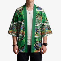 St Patrick's Day Palaka Hawaii Kimono Kukui Nut Pikake Lei Shamrock Dabbing Leprechaun