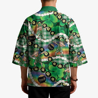 St Patrick's Day Palaka Hawaii Kimono Kukui Nut Pikake Lei Shamrock Dabbing Leprechaun