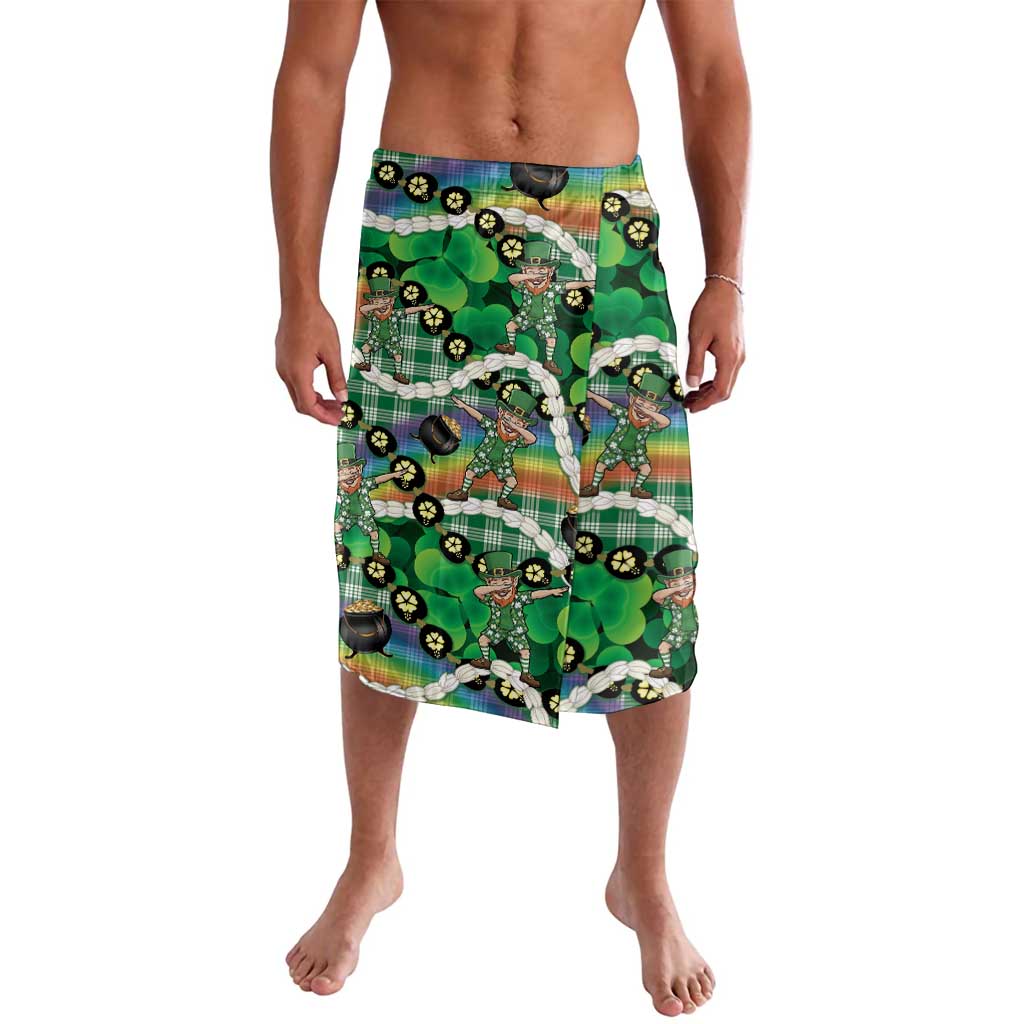 St Patrick's Day Palaka Hawaii Lavalava Kukui Nut Pikake Lei Shamrock Dabbing Leprechaun