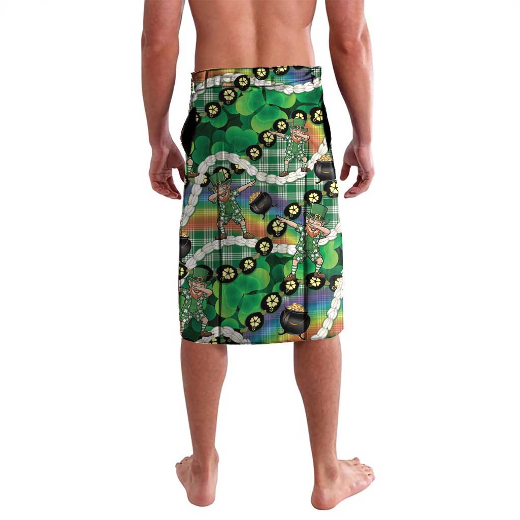 St Patrick's Day Palaka Hawaii Lavalava Kukui Nut Pikake Lei Shamrock Dabbing Leprechaun