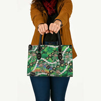 St Patrick's Day Palaka Hawaii Leather Bag Kukui Nut Pikake Lei Shamrock Dabbing Leprechaun LT14 - Polynesian Pride