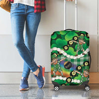 St Patrick's Day Palaka Hawaii Luggage Cover Kukui Nut Pikake Lei Shamrock Dabbing Leprechaun LT14 - Polynesian Pride